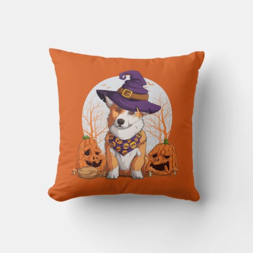 Halloween Corgi  Throw Pillow
