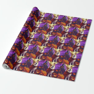 Halloween Corgi Vampire Pumpkins Scary Wrapping Paper