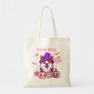 Halloween Corgi Witch Candy Tote Bag