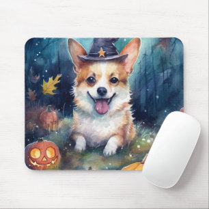 Halloween Corgi With Pumpkins Scary Mouse Pad