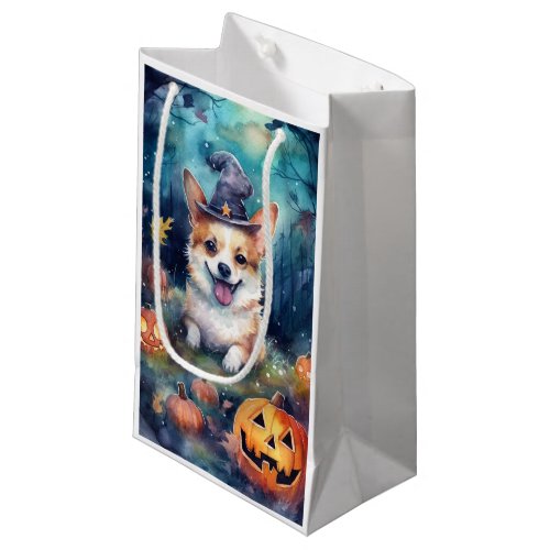 Halloween Corgi With Pumpkins Scary Small Gift Bag