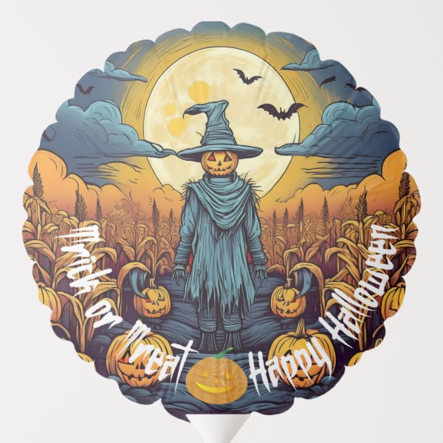 Halloween Corn Field & Scare Crow Balloon (Back)