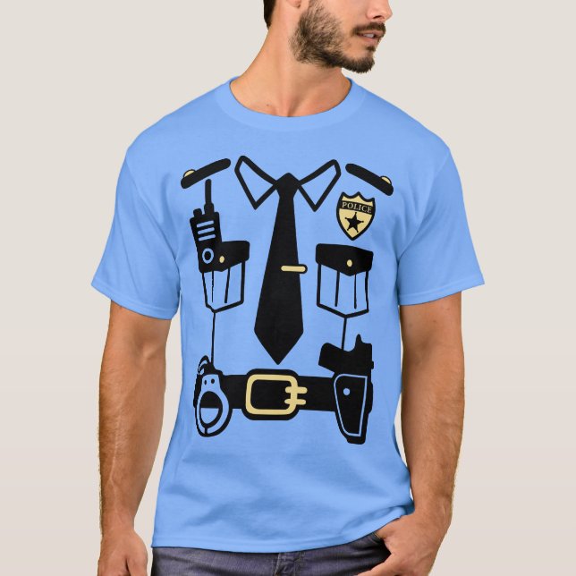 Halloween Correctional Police Officer Costume T-Shirt (Front)