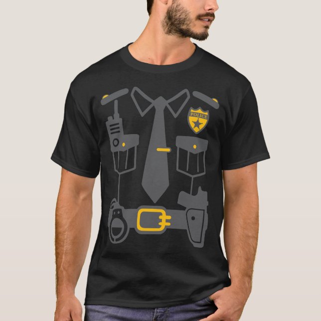 Halloween Correctional Police Officer Costume T-Shirt (Front)