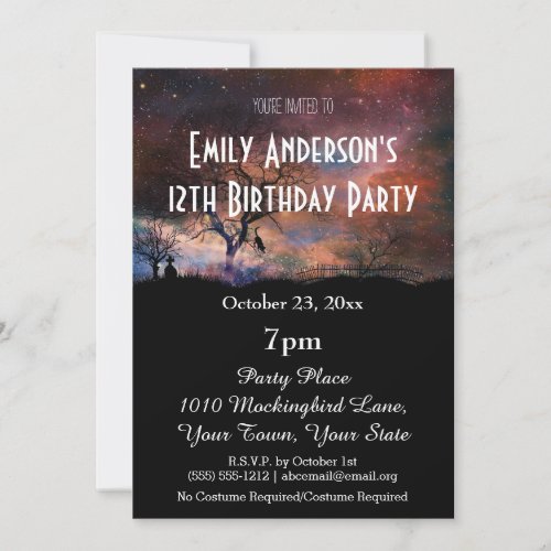 Halloween Cosmic Birthday Invitation