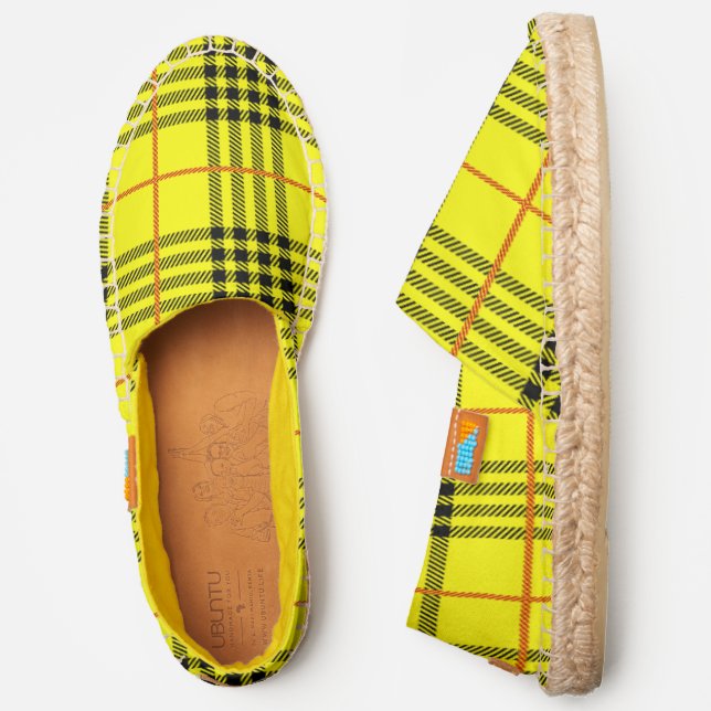halloween cosplay 1990s yellow tartan plaid espadrilles (Side)