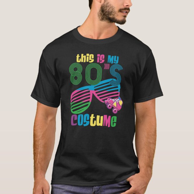 Halloween costume 80s them retro colors sunglasses T-Shirt (Front)