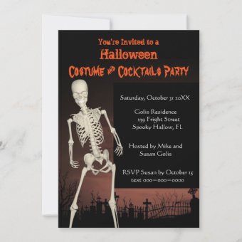 Halloween Costume and Cocktails Party Invitation | Zazzle