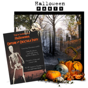 Halloween Costume and Cocktails Party Invitation
