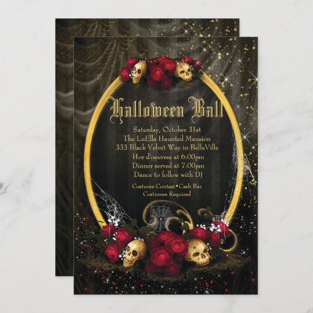 Halloween Costume Ball Invitations (Front/Back)