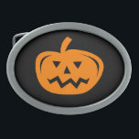 Halloween costume belt buckle with pumpkin carving<br><div class="desc">Halloween costume belt buckle with scary pumpkin head carving logo. Custom black and orange beltbuckles for men,  women and kids. Available in oval and square shape.  Funny Holiday clothing accessories for him or her. Spooky gift idea for friends and family.</div>