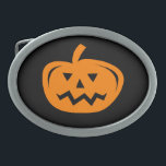 Halloween costume belt buckle with pumpkin carving<br><div class="desc">Halloween costume belt buckle with scary pumpkin head carving logo. Custom black and orange beltbuckles for men,  women and kids. Available in oval and square shape.  Funny Holiday clothing accessories for him or her. Spooky gift idea for friends and family.</div>