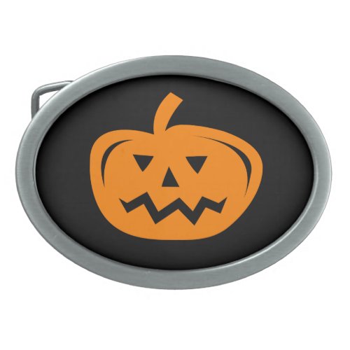 Halloween costume belt buckle with pumpkin carving