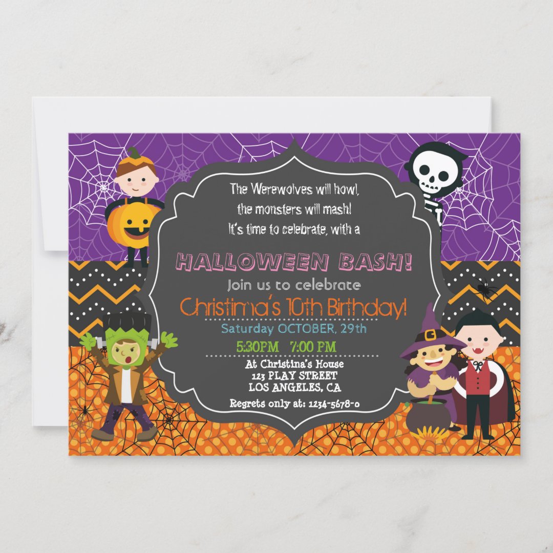 HALLOWEEN COSTUME BIRTHDAY PARTY INVITATION Zazzle