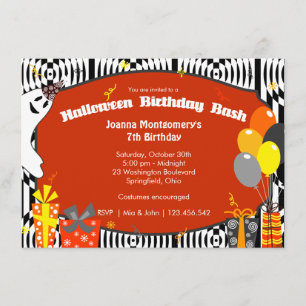 Halloween Costume Birthday Party Invitation