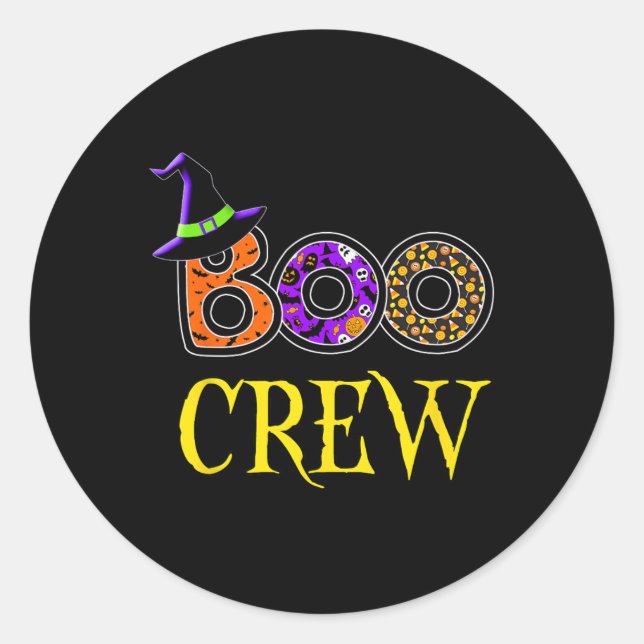 Halloween Costume Boo Crew  Classic Round Sticker (Front)