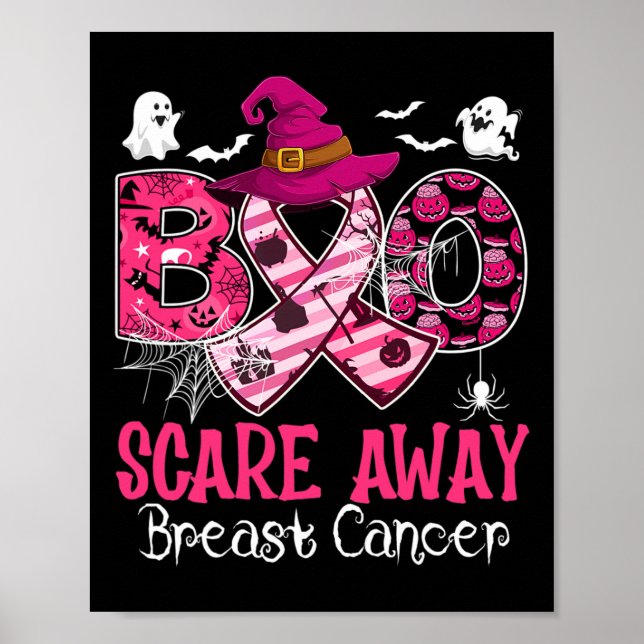 Halloween Costume Boo Scare Away Breast Cancer  Poster (Front)
