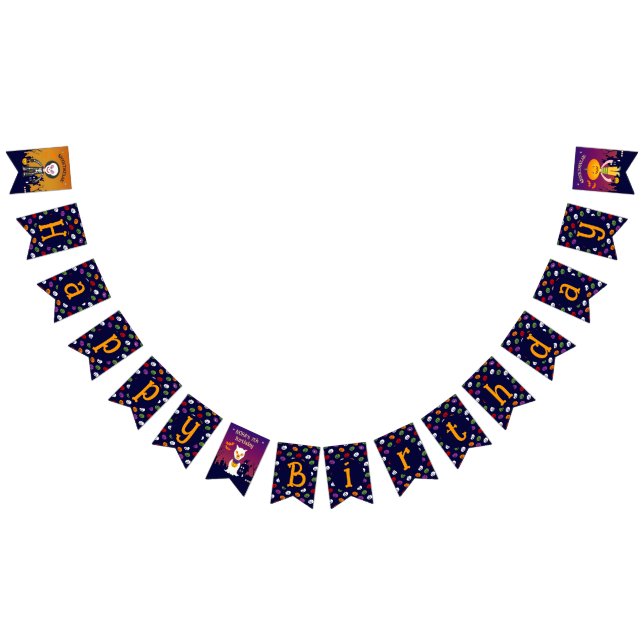 Halloween Costume Boy Birthday Party  Bunting Flags (All)