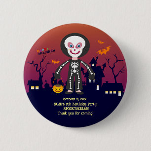 Halloween Costume Boy Birthday Party Button