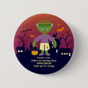 Halloween Costume Boy Birthday Party Button