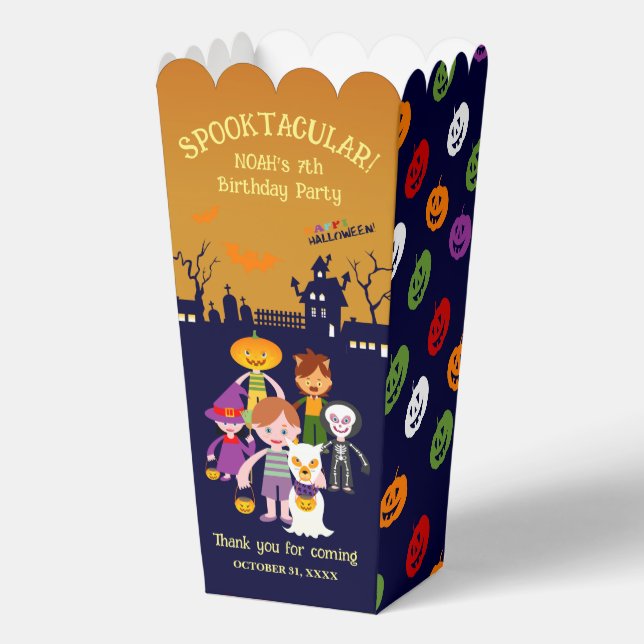 Halloween Costume Boy Birthday Party  Favor Boxes (Front)