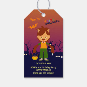 Halloween Costume Boy Birthday Party  Gift Tags