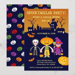 Halloween Costume Boy Birthday Party Invitation