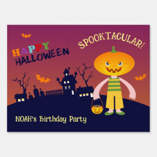 Halloween Costume Boy Birthday Party Sign