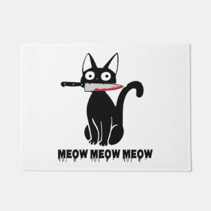 Halloween Costume Cat Funny Ch Ch Ch Meow Meow Sca Doormat