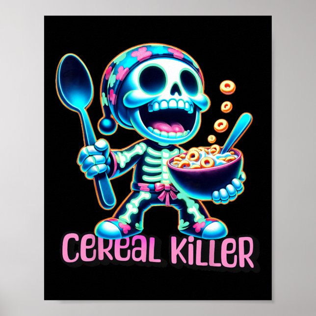 Halloween Costume Cereal Killer Funny Breakfast Ce Poster (Front)
