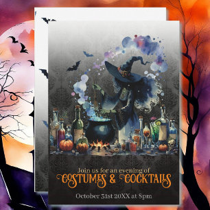 Halloween Costume & Cocktails Witch Invitation