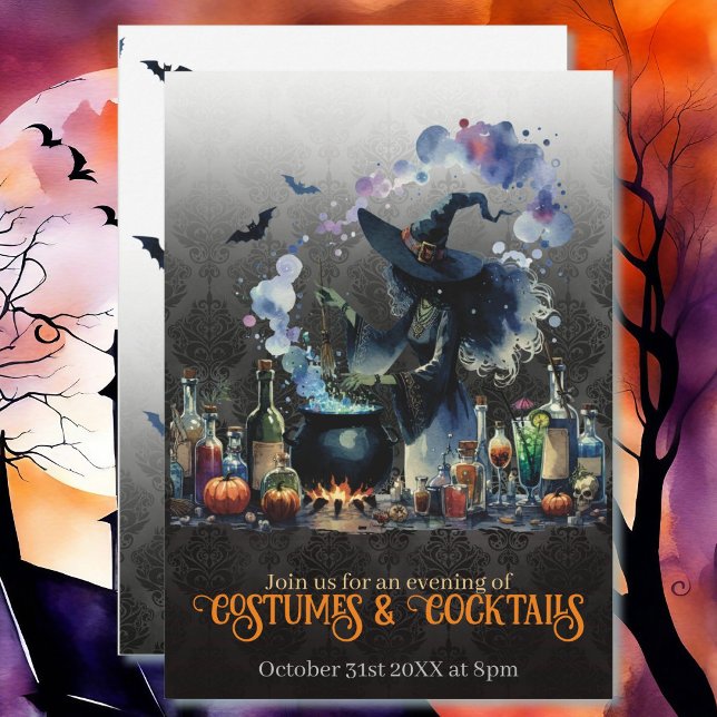 Halloween Costume & Cocktails Witch Invitation (Creator Uploaded)