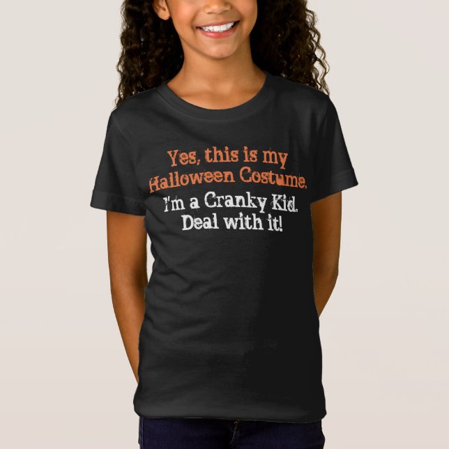 Halloween Costume Cranky Kid Funny Fun T-Shirt (Front)