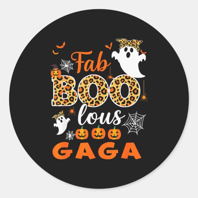 Halloween Costume Cute Leopard Boo Gaga Soky Ghost Classic Round Sticker (Front)