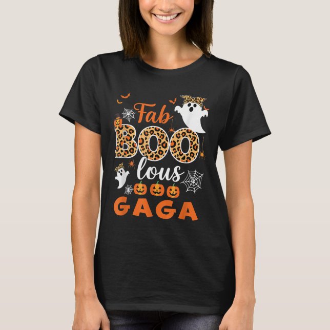 Halloween Costume Cute Leopard Boo Gaga Spooky Gho T-Shirt (Front)