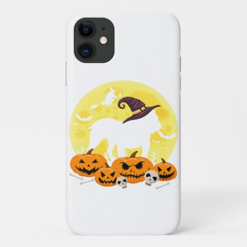 Halloween Costume English Bulldog Witch Hat Dog iPhone 11 Case