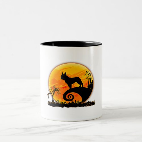 Halloween Costume French Bulldog Dog And Moon Two_Tone Coffee Mug