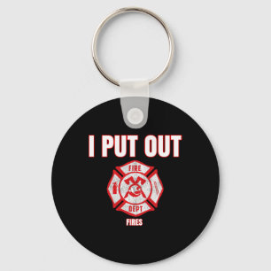 Halloween Costume Fun Firefighter I Put Out Fires Keychain