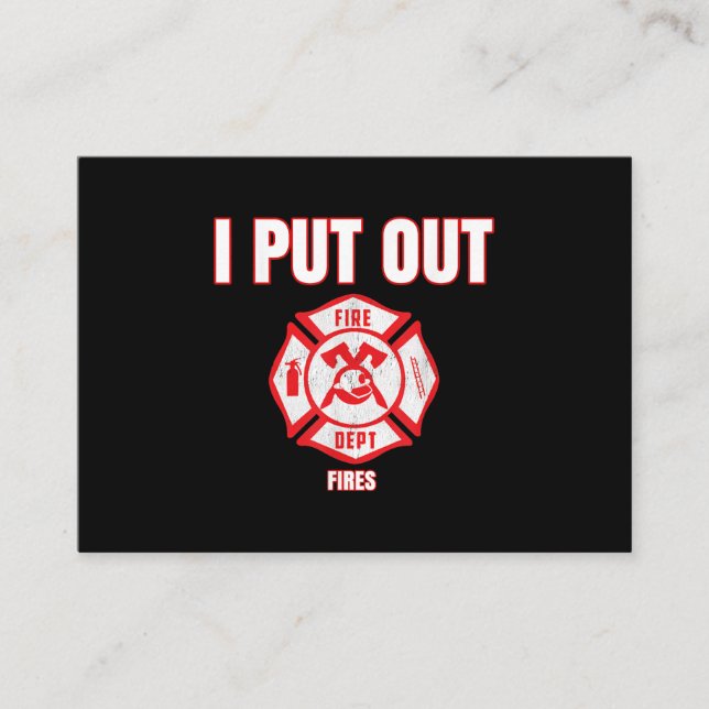 Halloween Costume Funny Firefighter I Put Out Fire Business Card (Front)