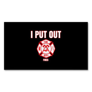 Halloween Costume Funny Firefighter I Put Out Fire Business Card Magnet