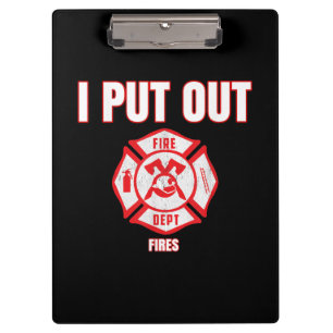 Halloween Costume Funny Firefighter I Put Out Fire Clipboard
