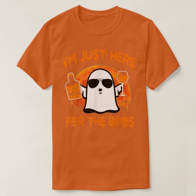 Halloween Costume Funny Ghost I'm Just Here For Th T-Shirt (Design Front)