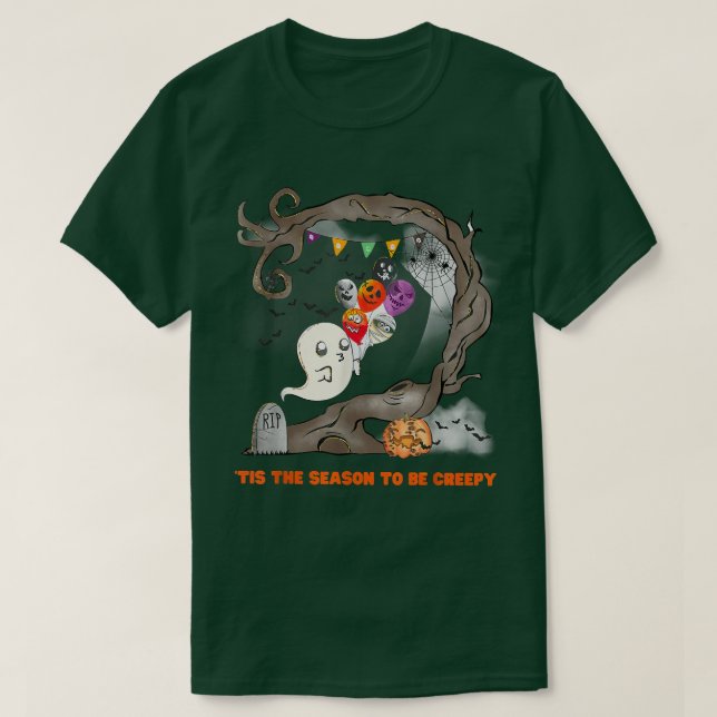 Halloween Costume Ghost Balloon 'Tis The Season To T-Shirt (Design Front)