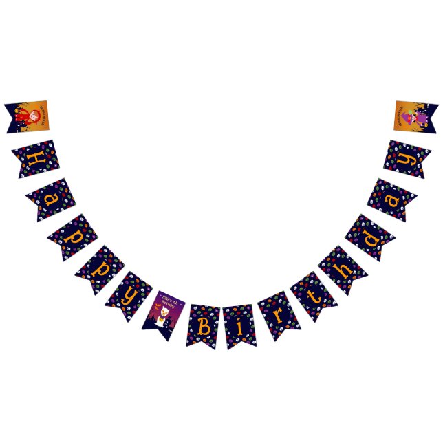 Halloween Costume Girl Birthday Party  Bunting Flags (All)