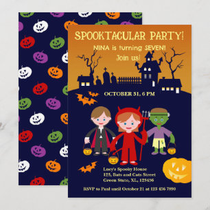Halloween Costume Girl Birthday Party Invitation
