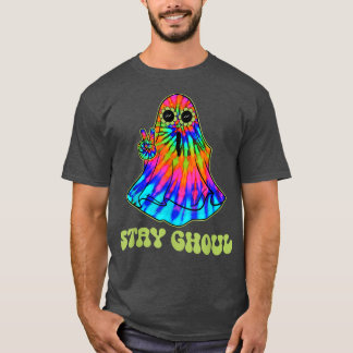 Halloween Costume Groovy Ghost Stay Ghoul Tie Dye  T-Shirt