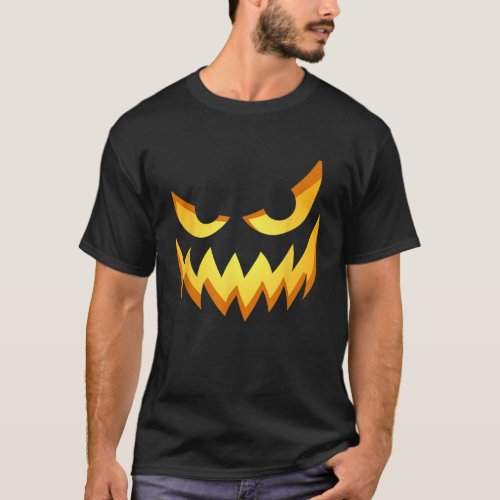 Halloween Costume Jack O Lantern Scary Carved Pump T_Shirt