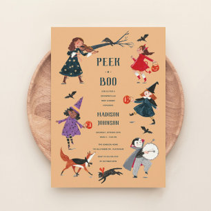Halloween costume kids babyshower invitation