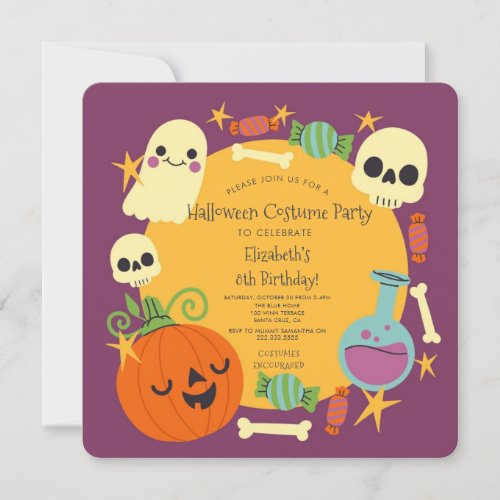 Halloween Costume Kids Birthday Party Holiday Card