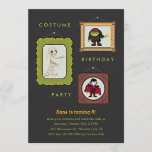Halloween Costume Kids Birthday Party Invitation